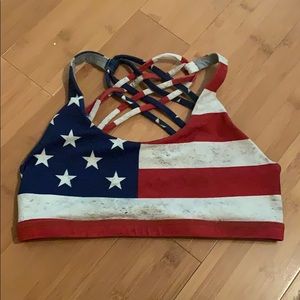 American Flag Born Primitive Sports Bra